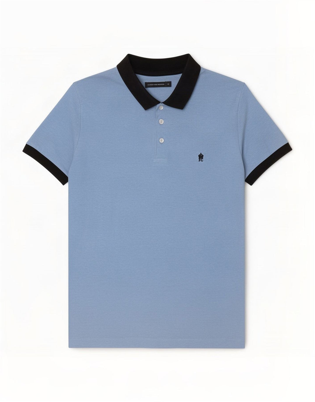 French Connection Rugby-Poloshirt für Herren, Mittelblau, Farbblock
