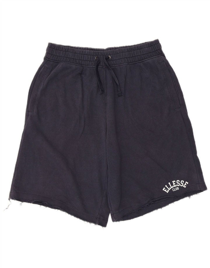 Ellesse Herren-Sportshorts mit Grafik, groß, marineblaue Baumwolle