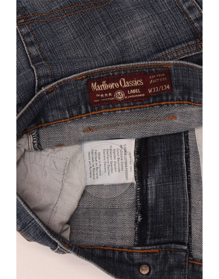 Marlboro Classics Herren Straight Jeans W33 L34 Blaue Baumwolle