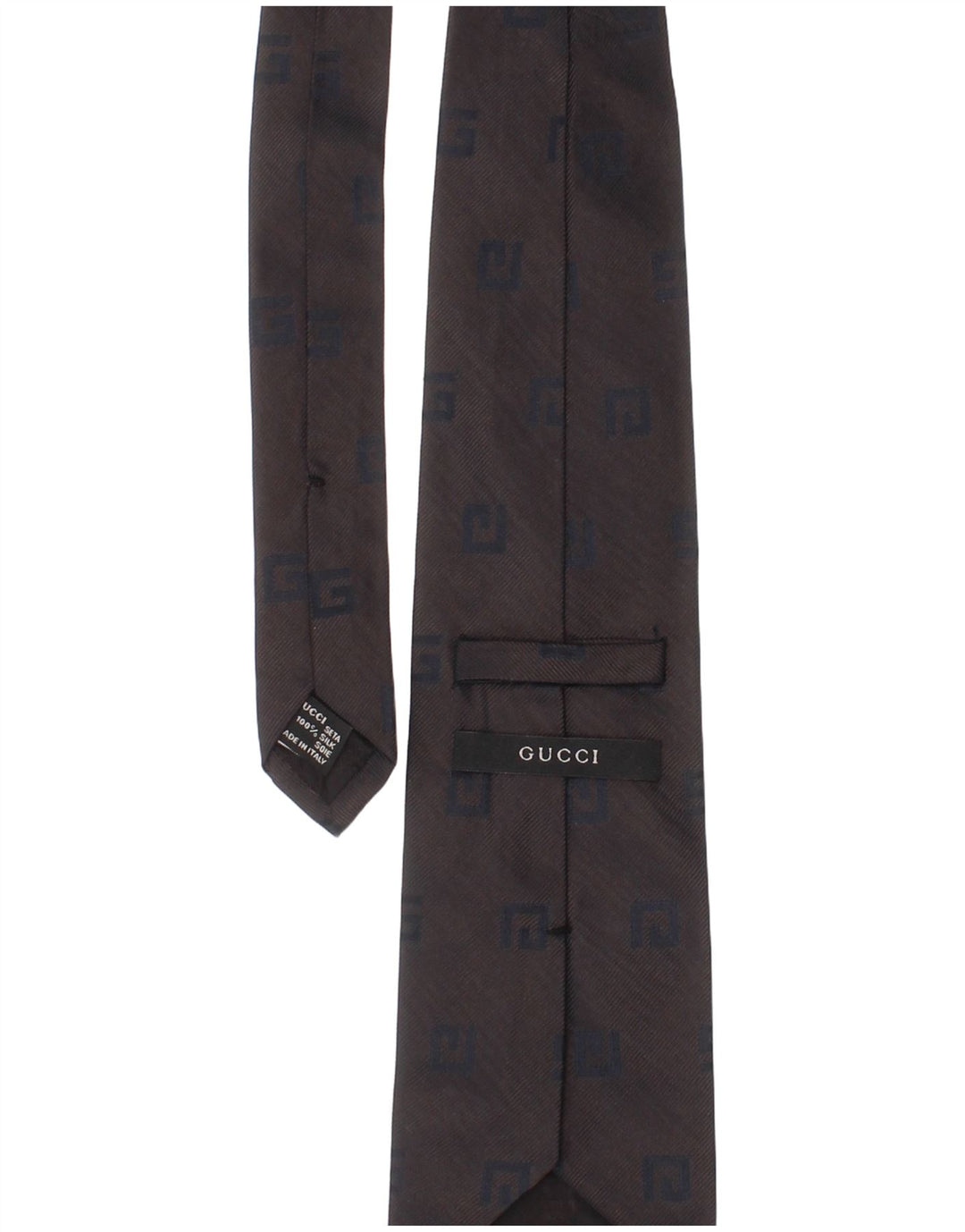 Gucci Herren-Krawatte, Einheitsgröße, graue Seide, klassisch