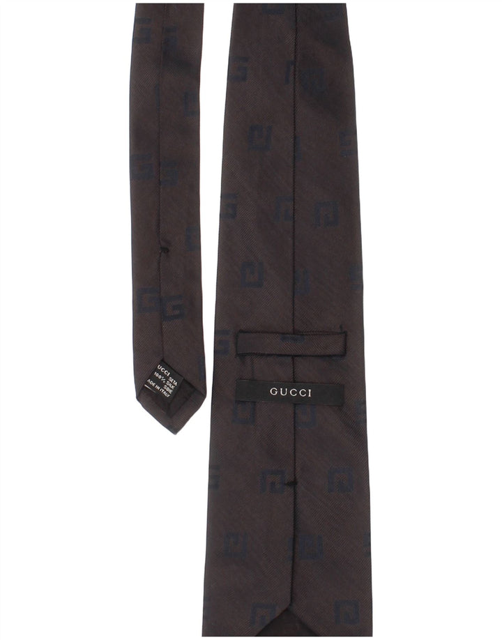 Gucci Herren-Krawatte, Einheitsgröße, graue Seide, klassisch