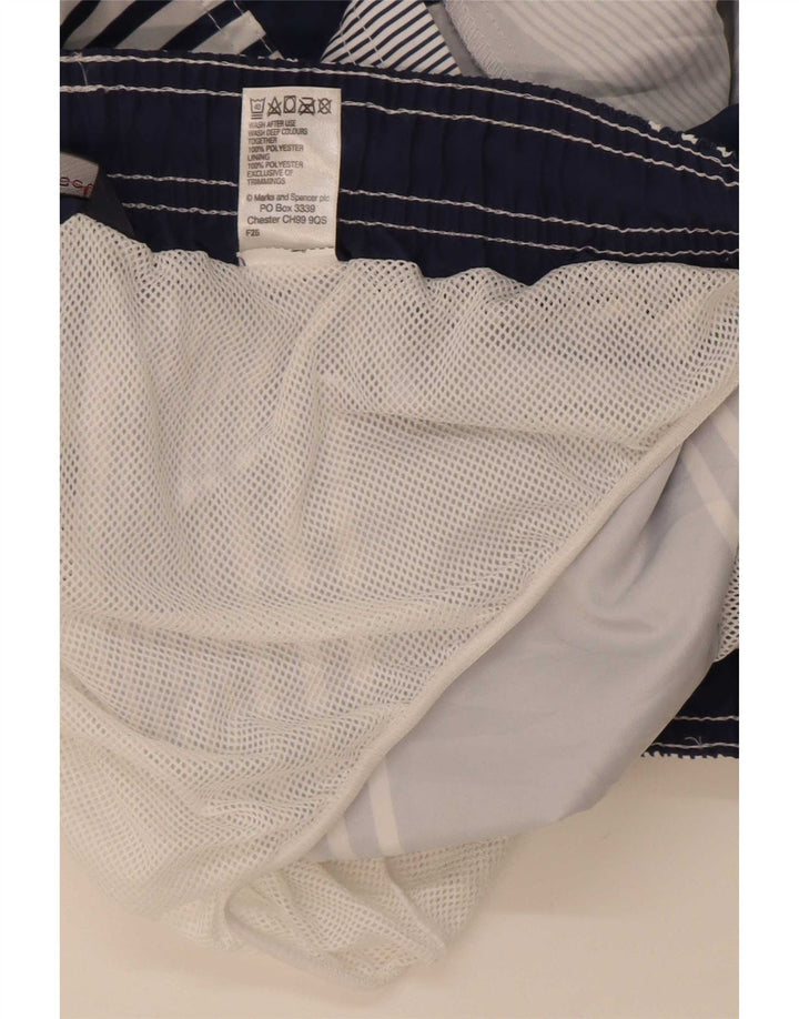 Marks & Spencer Herren-Badeshorts, groß, marineblau, gestreift, Polyester