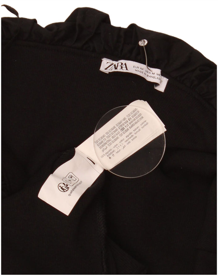 Schulterfreies Damenkleid von Zara, UK 12, Mittelschwarz, Baumwolle