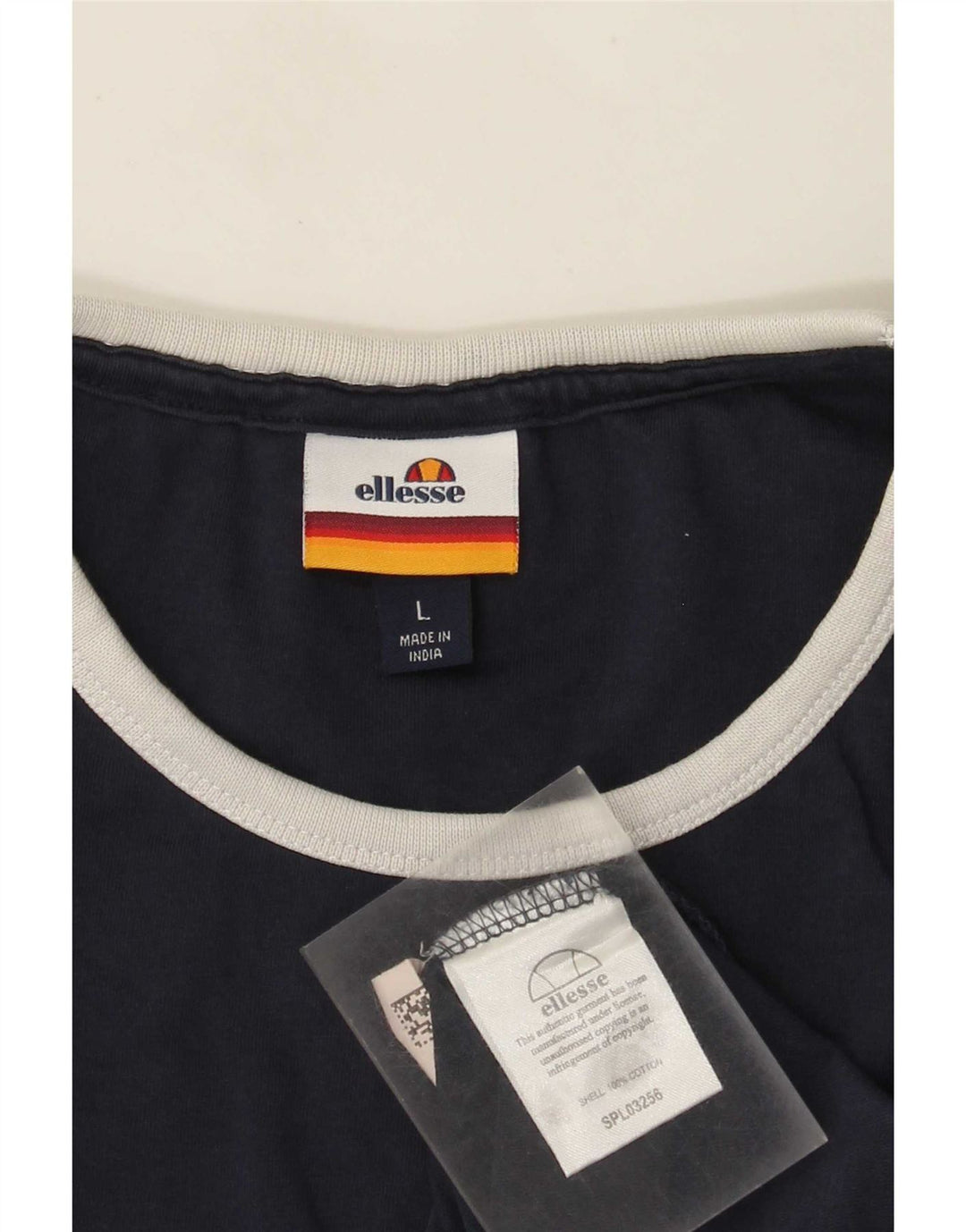 Ellesse Herren-Top, langärmelig, groß, marineblau, Baumwolle