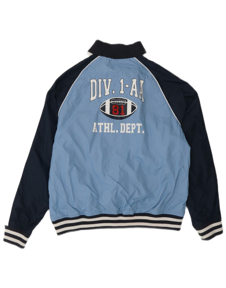 CHAMPION Jungen-Trainingsanzug-Top-Jacke, 11–12 Jahre, Größe L, Blau, Farbblock