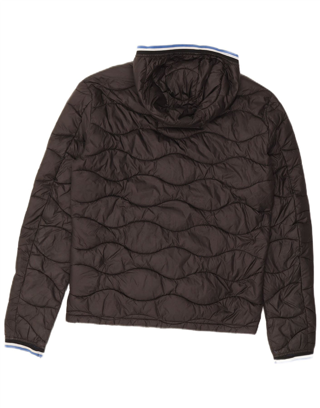 SUPERDRY wattierte Herrenjacke mit Kapuze, UK 36, Small, schwarzes Nylon