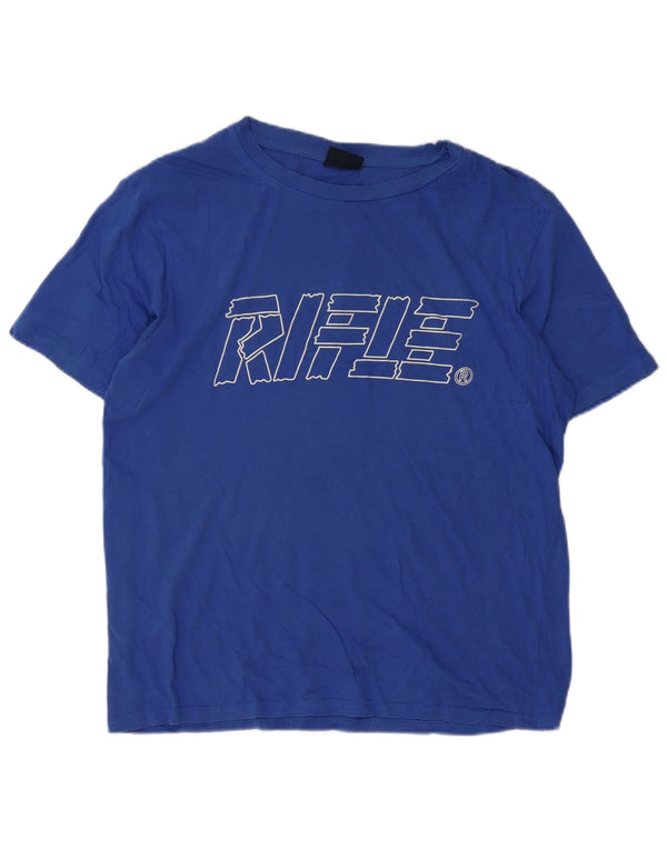 Rifle Herren Grafik T-Shirt Top XL Blau Baumwolle