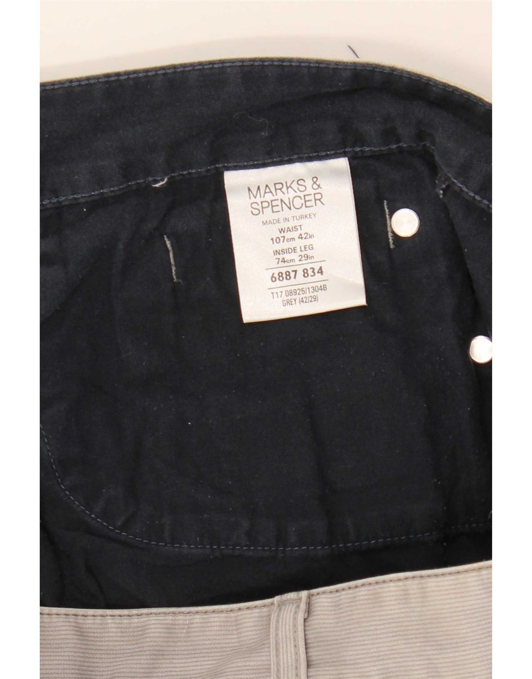Marks & Spencer Herren Blue Harbour Straight Freizeithose W42 L29 Grau