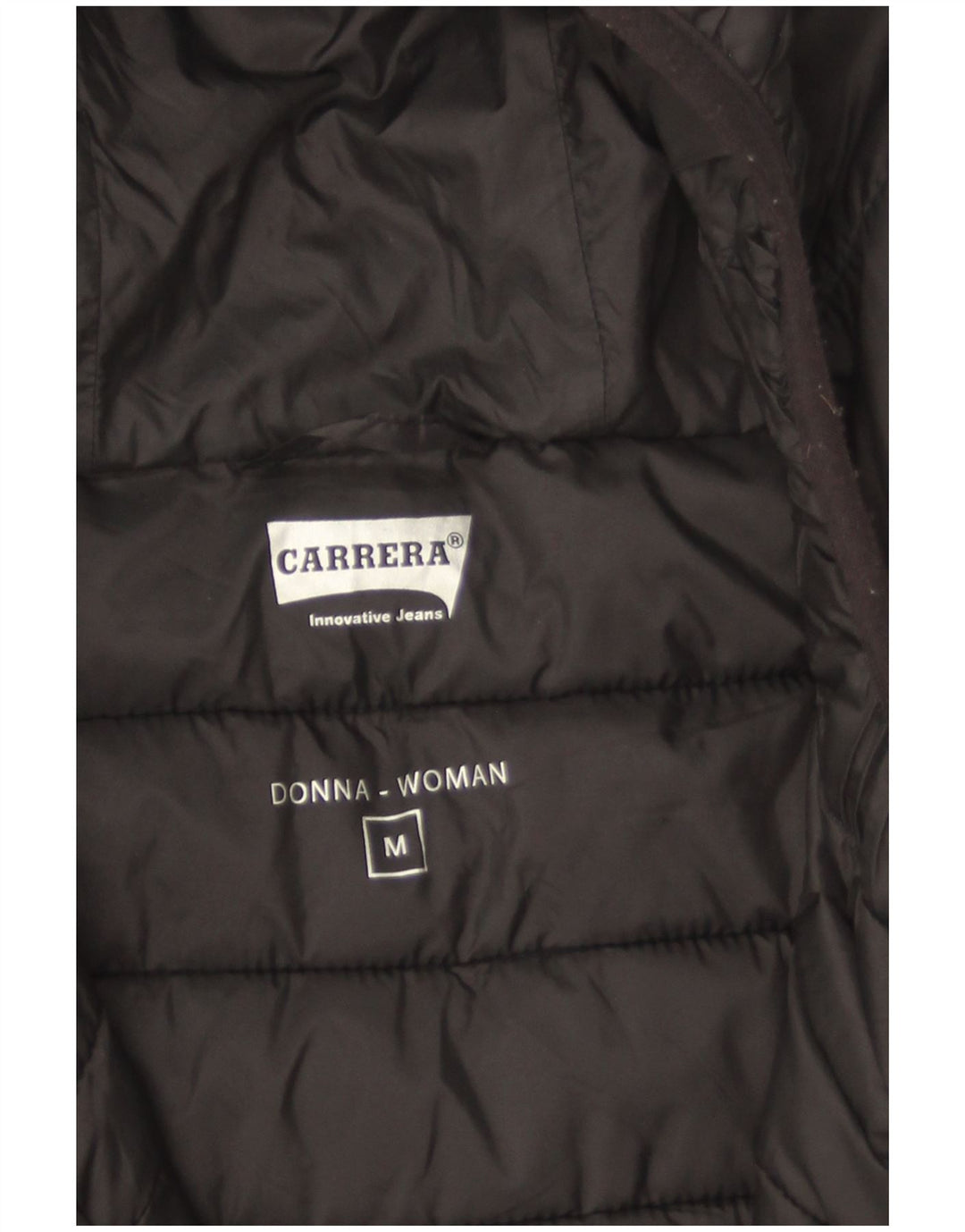 Carrera Wattierte Damenjacke mit Kapuze, UK 14, Mittelschwarz, Polyamid