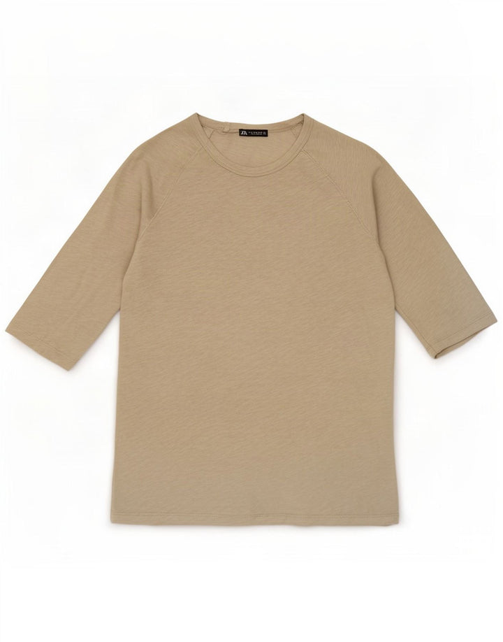 Zara Damen-Top, 3/4-Ärmel, UK-Größe 12, mittelgraue Baumwolle