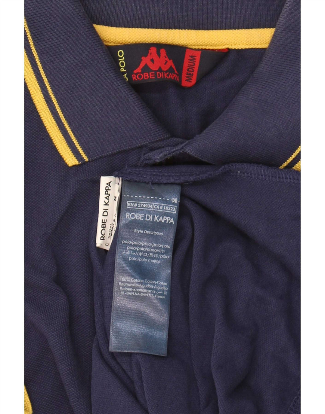 Kappa Herren-Poloshirt aus mittelblauer, gestreifter Baumwolle