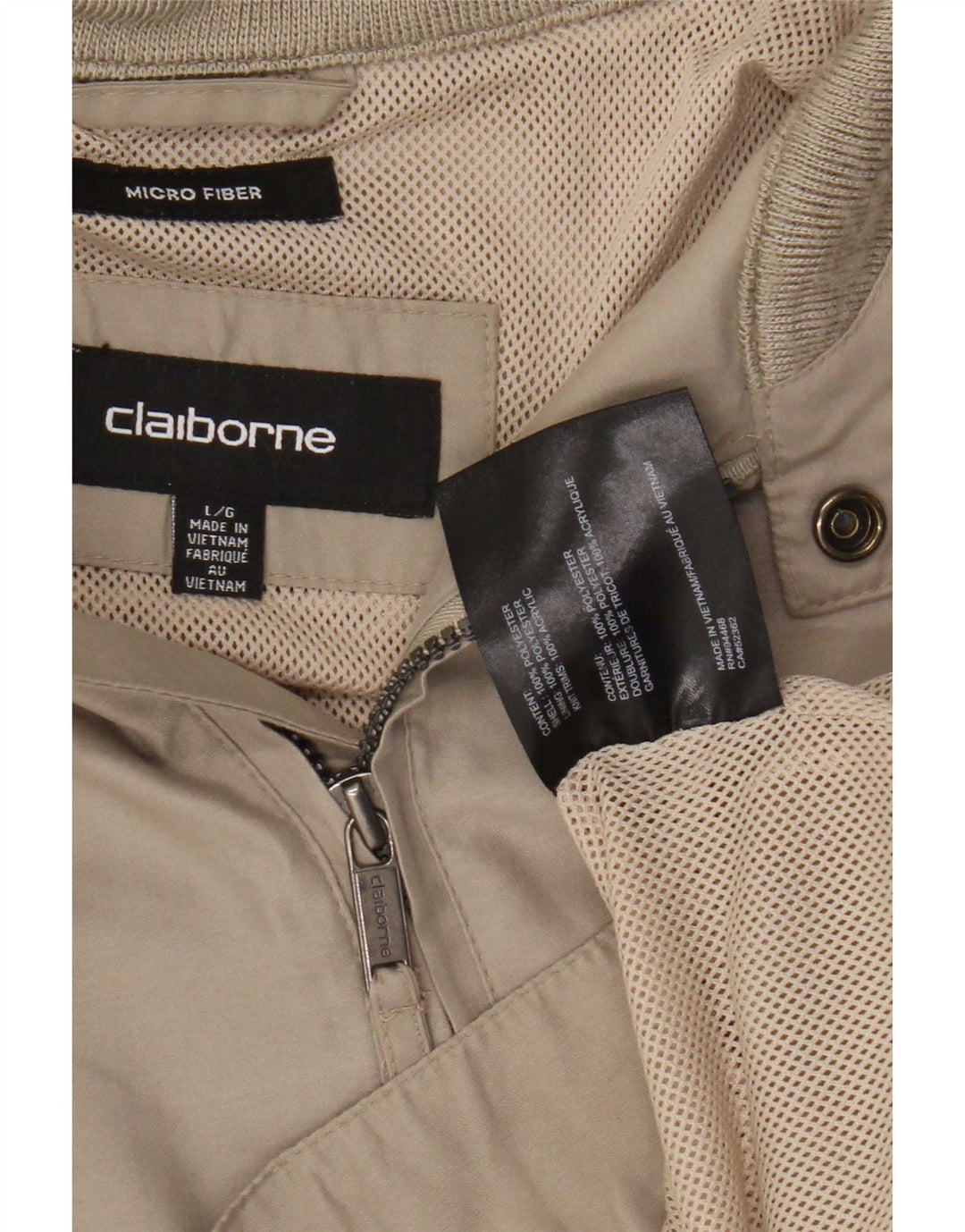 Vintage Herren Bomberjacke UK 40 Large Beige Polyester