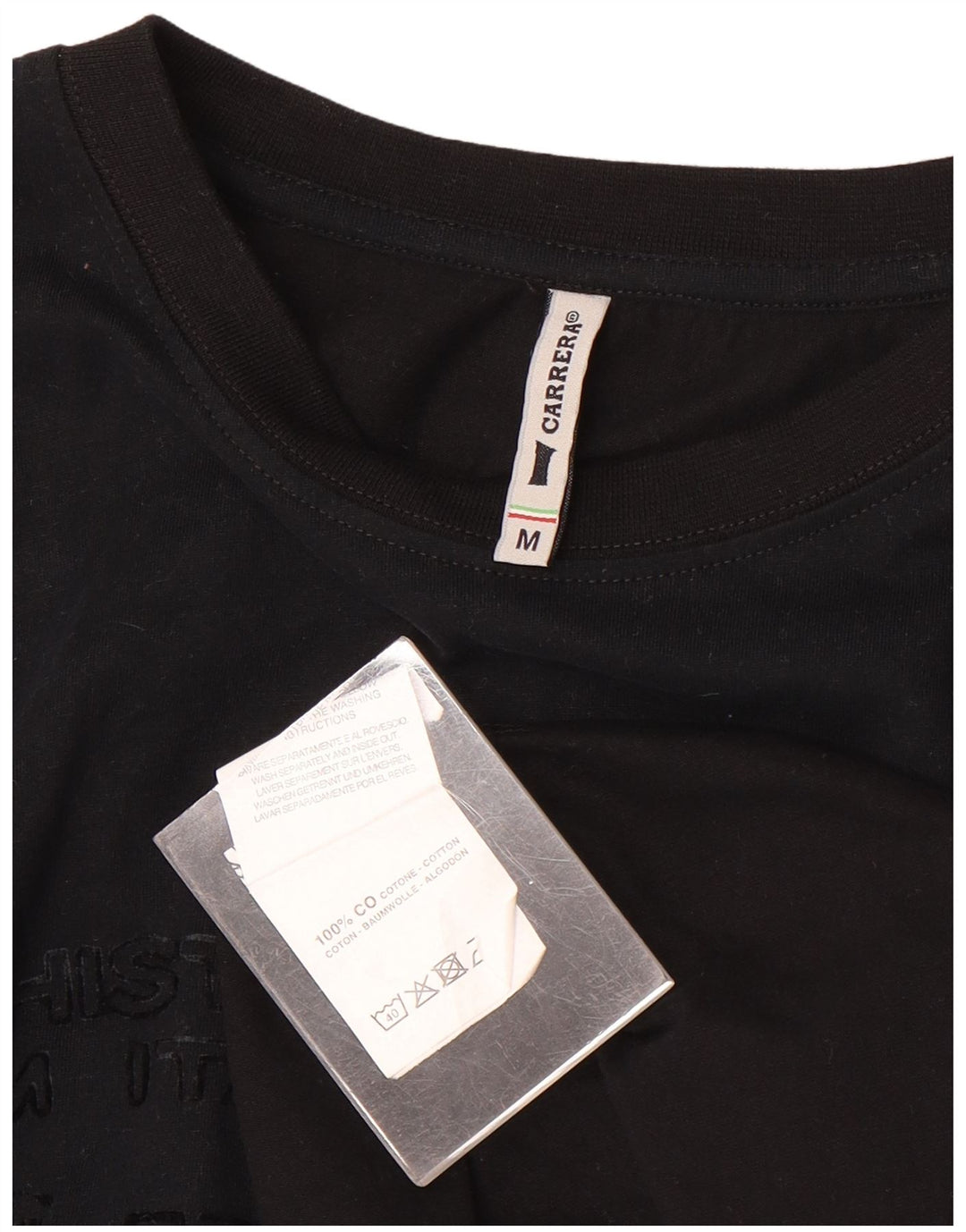 Carrera Herren-Grafik-Oberteil, langärmelig, mittelschwarz, Baumwolle