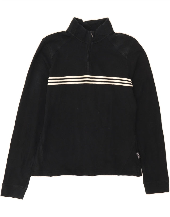 ADIDAS Womens Climalite Sweatshirt Jumper UK 10 Small Black Striped Vintage Adidas and Second-Hand Adidas from Messina Hembry 