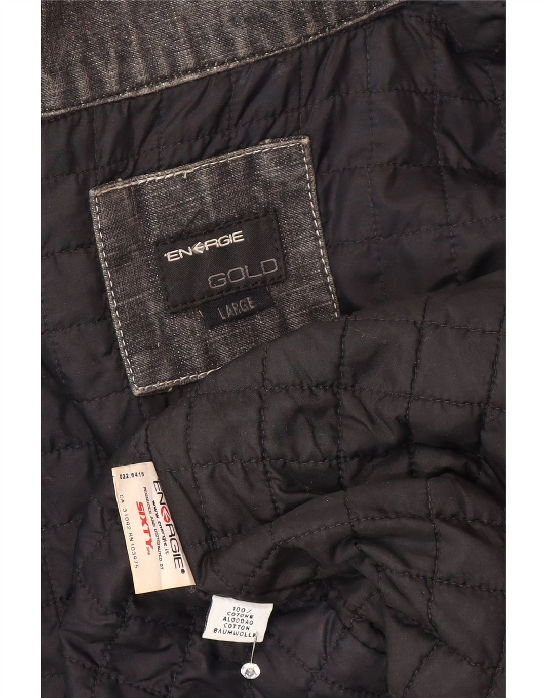 Energie Herren Jeansjacke UK 40 Large Grau Colourblock Baumwolle