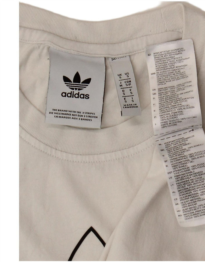 Adidas Herren Grafik T-Shirt Top Small Weiß Baumwolle