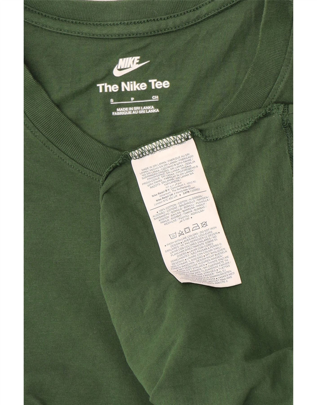 Nike Herren T-Shirt Top Small Grüne Baumwolle