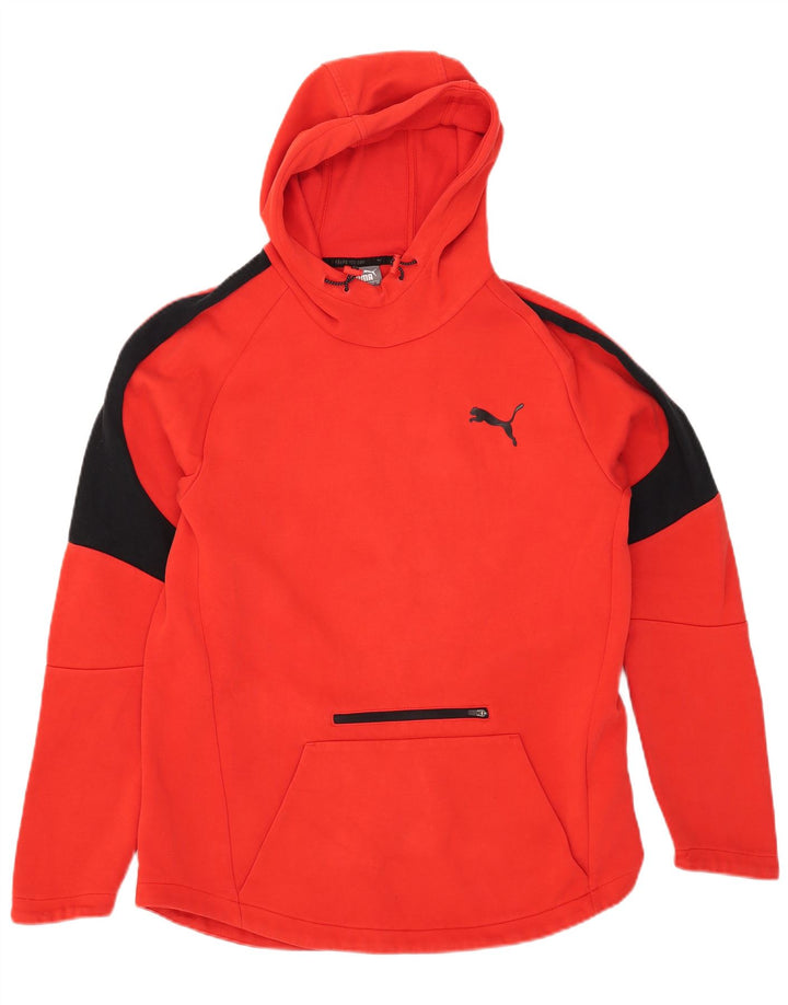 PUMA Herren Kapuzenpullover, groß, rot, Colourblock-Baumwolle