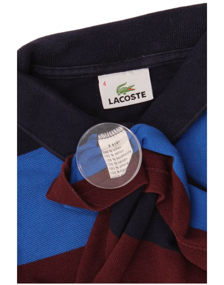 Lacoste Herren-Rugby-Poloshirt, Größe 4, mittelgroß, mehrfarbig gestreift