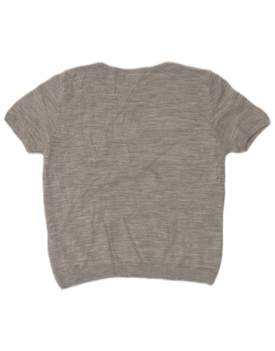 MARKS & SPENCER Damen Crop Pullover mit Rundhalsausschnitt, UK 12, Mittelgrau