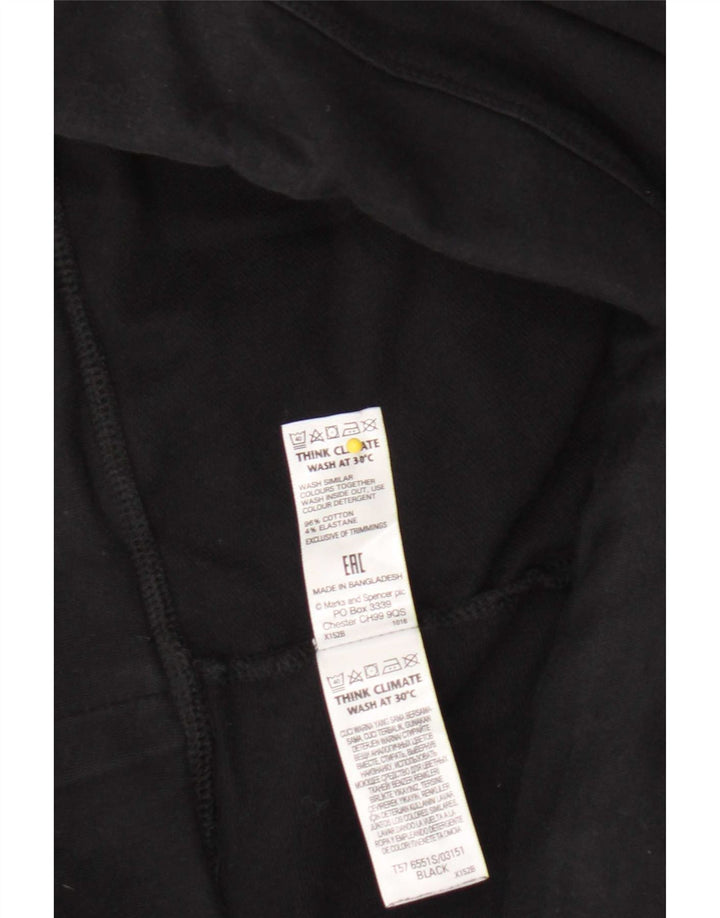 Marks & Spencer Damen-Trainingshose, UK-Größe 44, Größe L, Schwarz, Baumwolle
