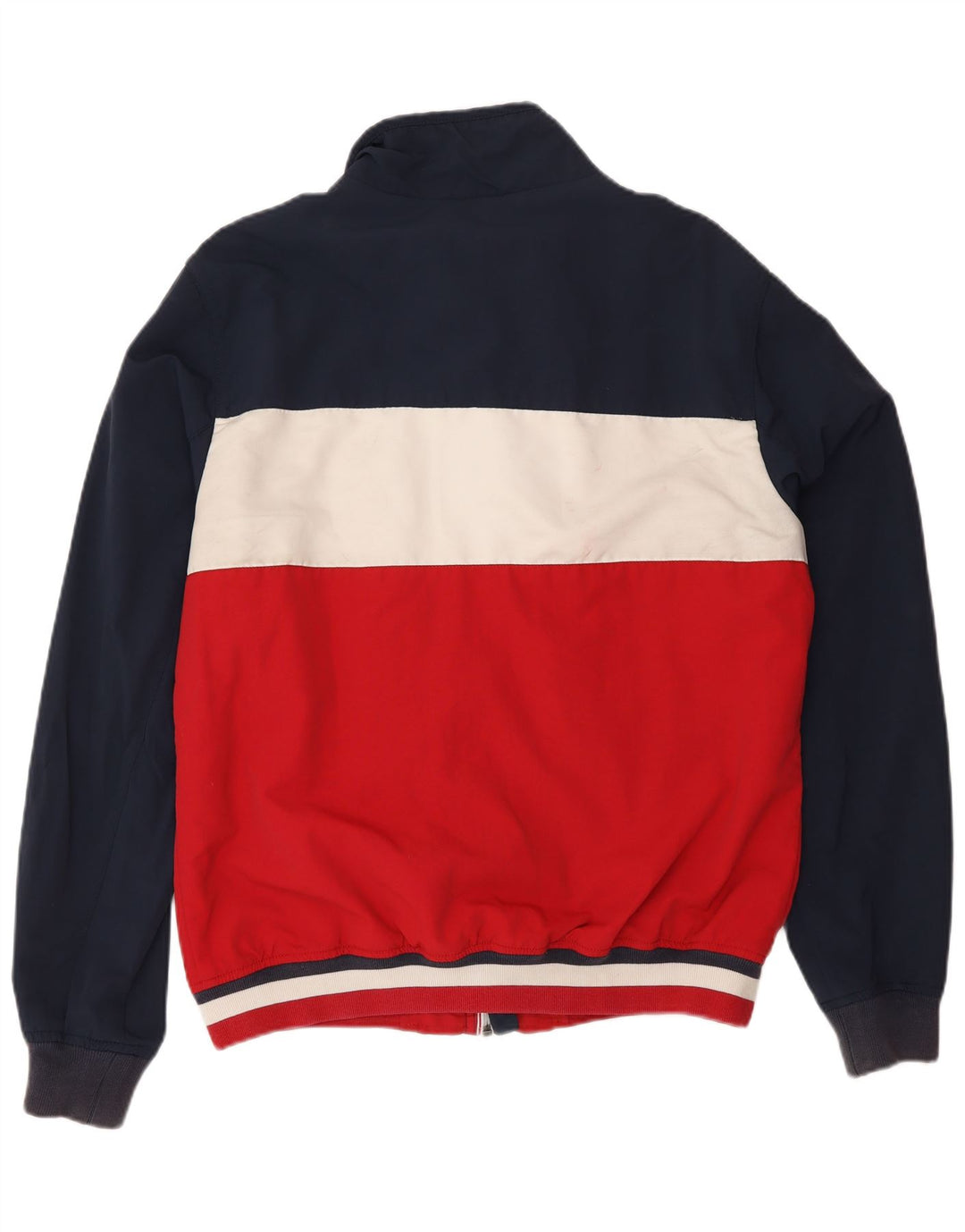 Tommy Hilfiger Herren Bomberjacke UK 40 Große Marineblaue Colourblock-Baumwolle