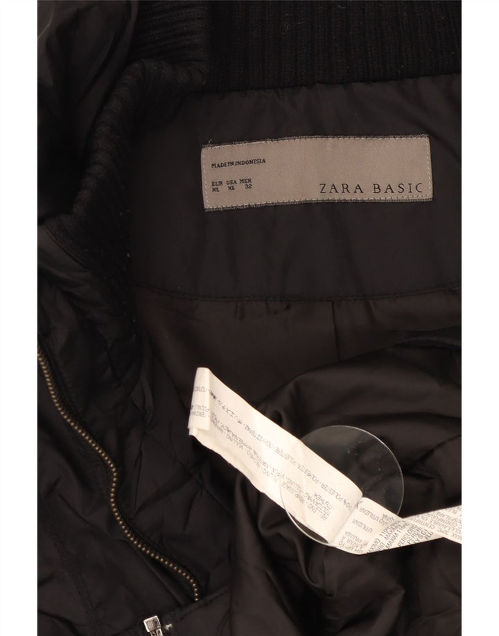 Zara Damen Steppjacke UK 18 XL Schwarz Polyester