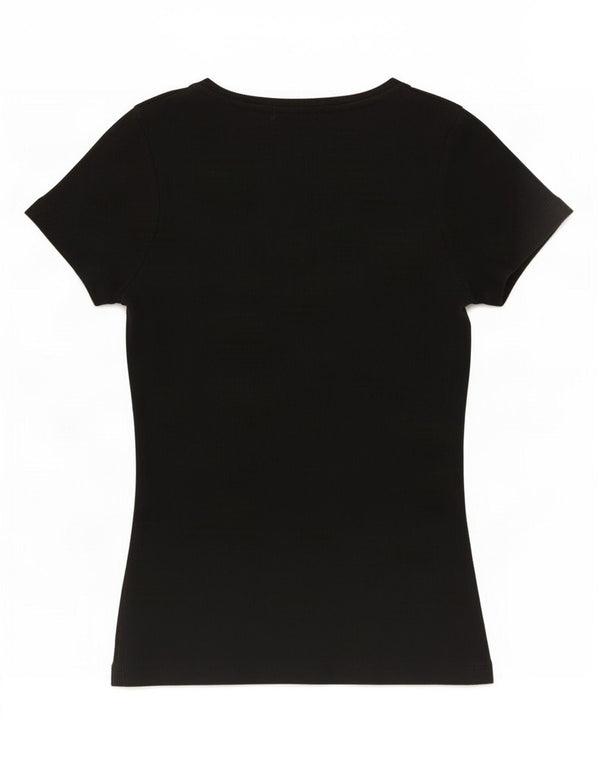 MINT VELVET Damen T-Shirt Top UK 8 Small Schwarz