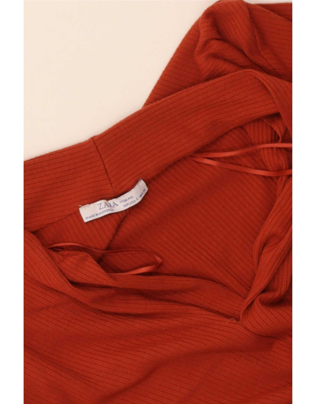 Zara Damen Bluse Top UK 8 Small Orange