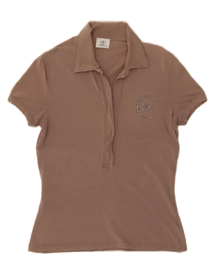CERRUTI 1881 Womens Polo Shirt UK 12 Medium Brown Vintage Cerruti 1881 and Second-Hand Cerruti 1881 from Messina Hembry 