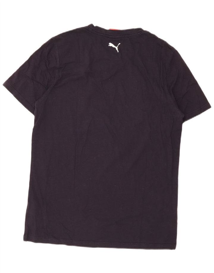 Puma Herren Grafik T-Shirt Top Small Marineblau Baumwolle