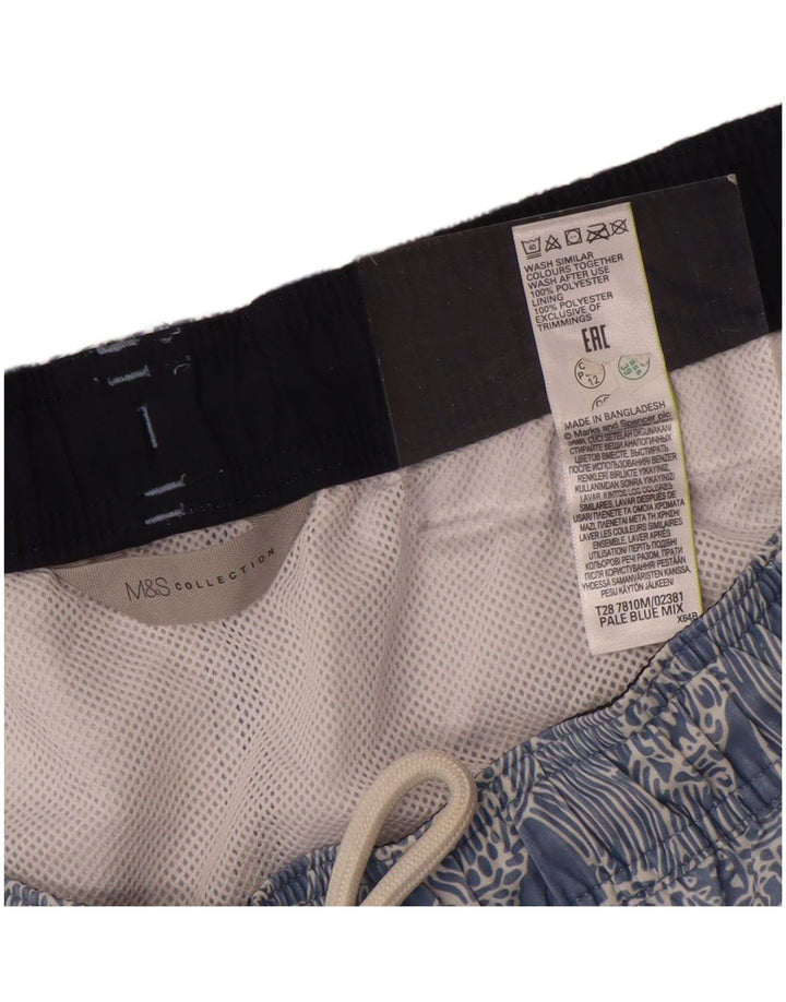 Marks & Spencer Herren-Badeshorts mit abstraktem Muster, XL, Blau, Polyester