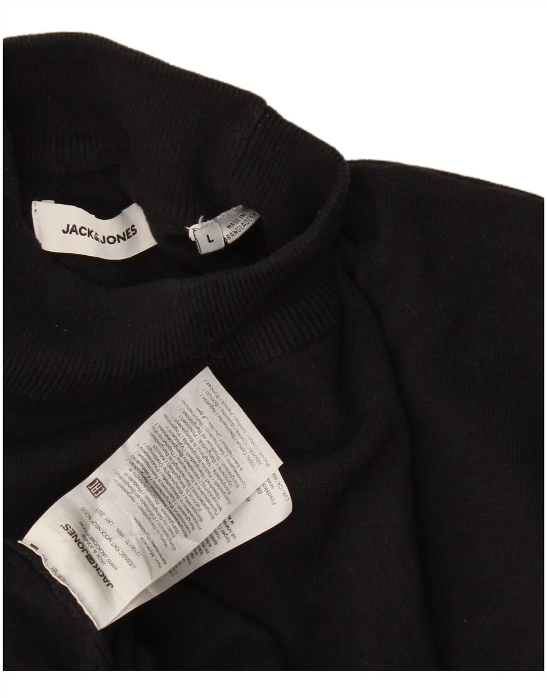 Jack & Jones Herren-Pullover mit Rollkragen, groß, Baumwolle, Schwarz