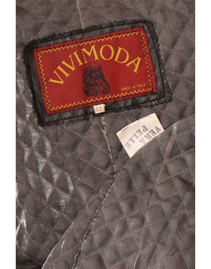 Vintage Damen Übergroße zweireihige Militärjacke IT 42 Medium Schwarz