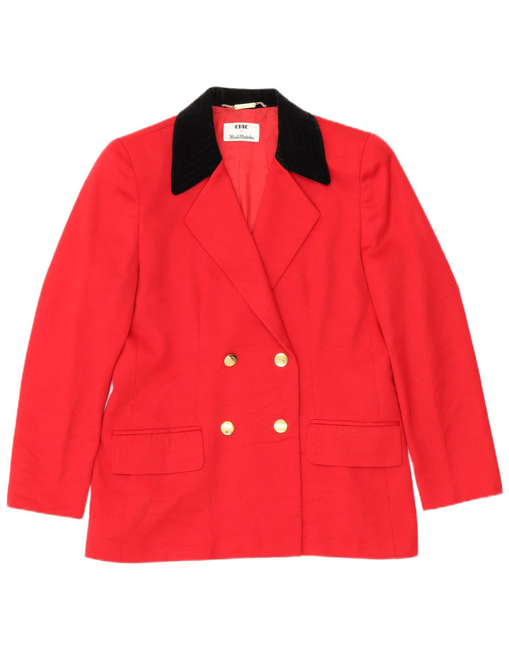 Schicke zweireihige Damen-Blazerjacke, UK 18, XL, Rot, Farbblock