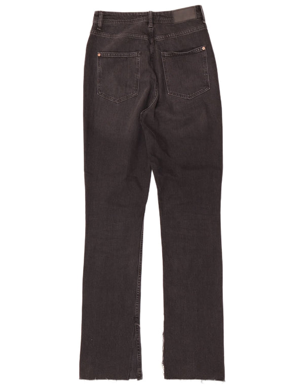 Zara Damen Bootcut-Jeans mit hoher Taille, EU 38, Größe S, W28, L34, schwarze Baumwolle