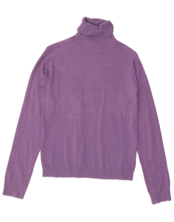 Zara Damen-Pullover mit Rollkragen, UK 12, mittelviolette Baumwolle