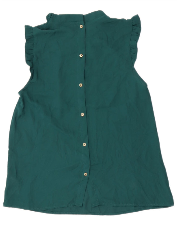 Oasis Ärmelloses Damen-Blusenoberteil UK 10 Small Grün Polyester