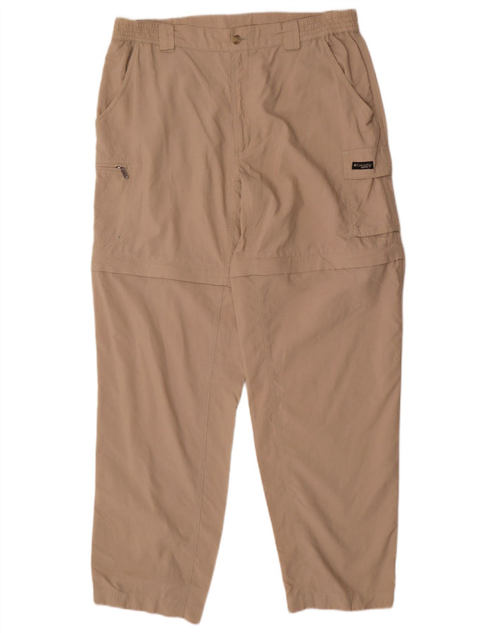 COLUMBIA Gerade Cargohose für Damen, Größe L, W32, L30, Beige, Polyester