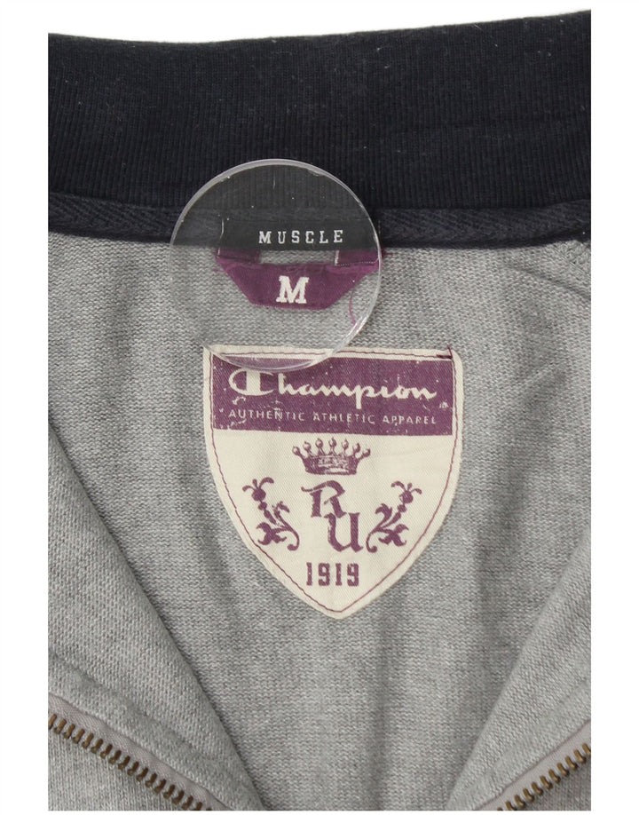 Champion Damen-Sweatshirt mit Muskelgrafik und Reißverschluss am Hals, Gr. 14, Mittelgrau