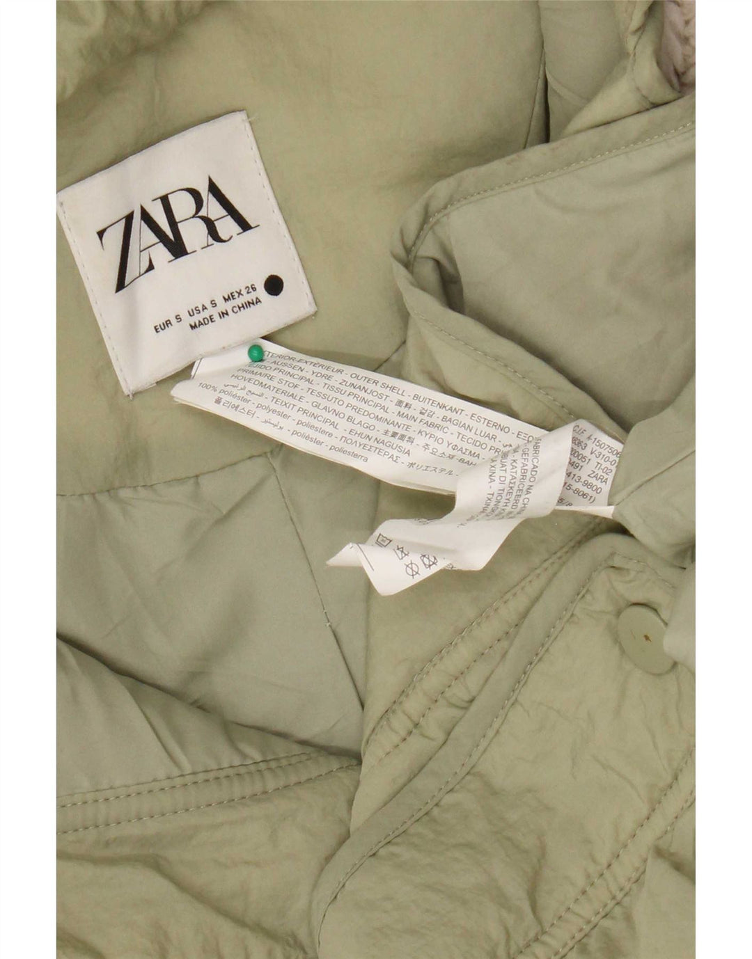 Übergroße Windjacke mit Kapuze von Zara für Damen, Gr. 10, Größe S, Beige