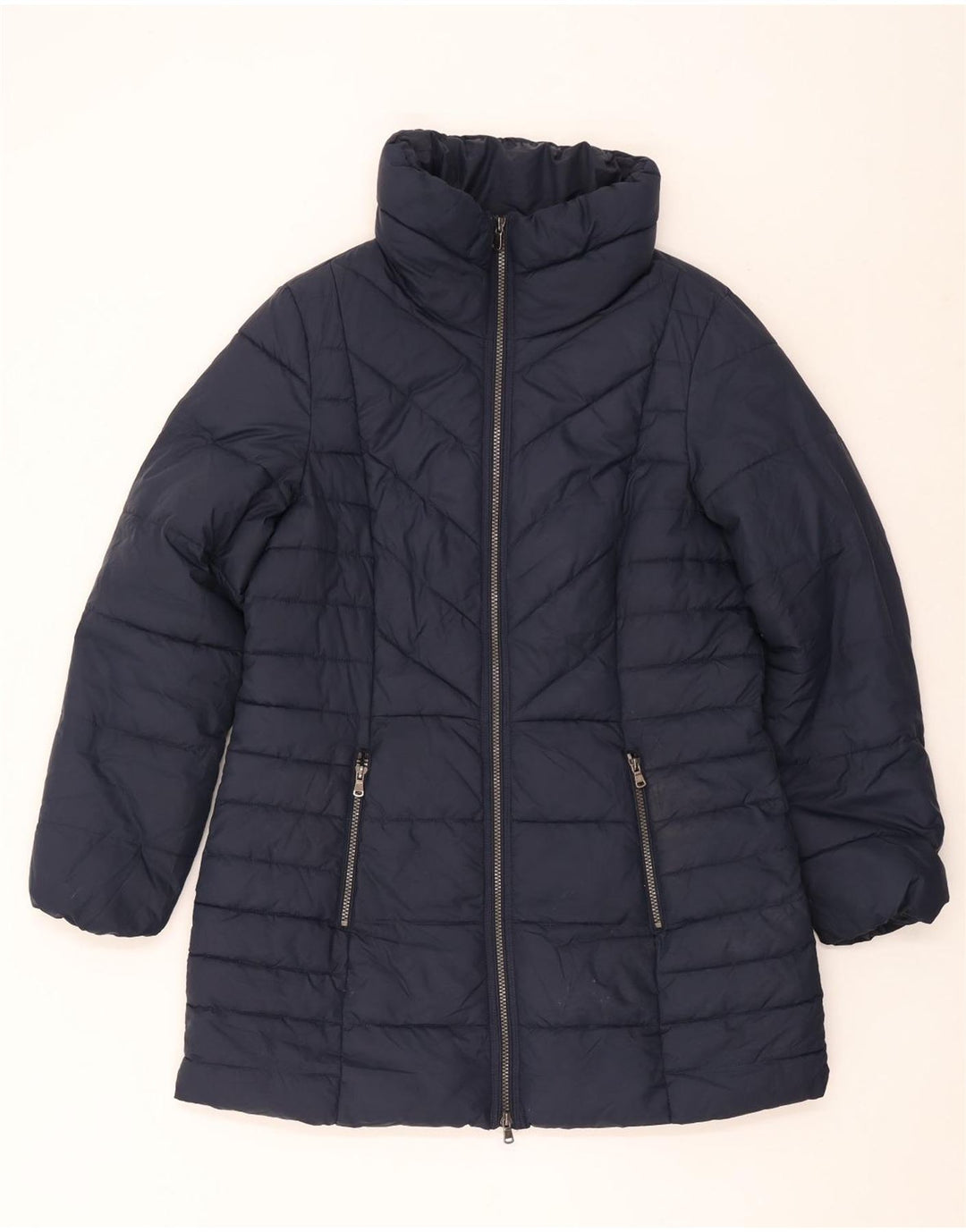 Marks & Spencer Damen Wattierter Mantel UK 14 Large Marineblau Polyester