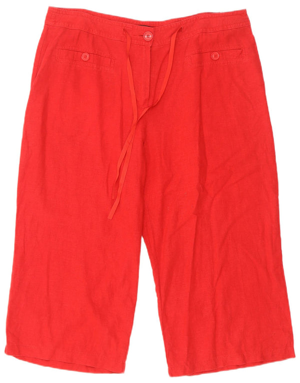 Marks & Spencer Damen Bermudashorts UK 16 Large W34 Rotes Leinen