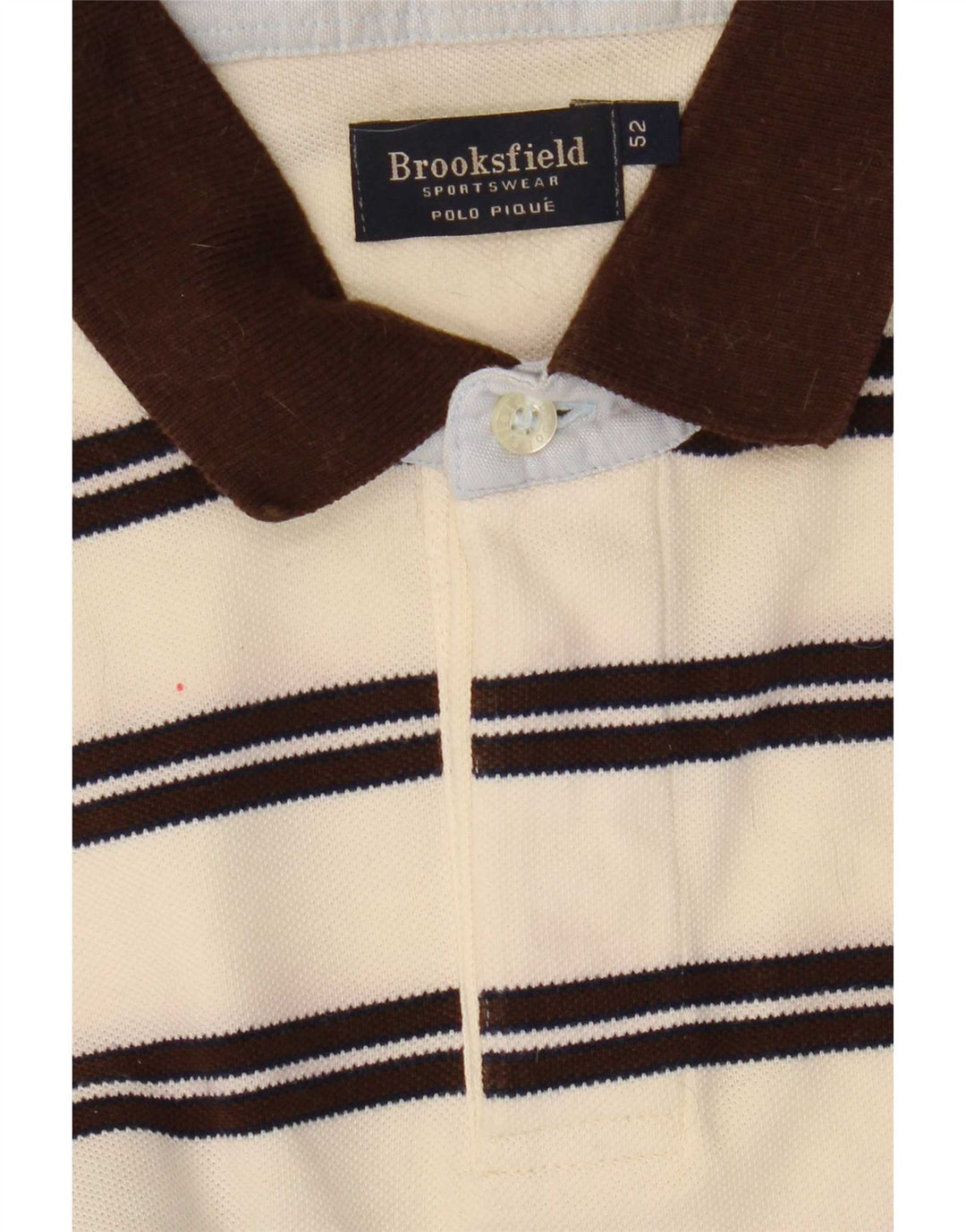 Brooksfield Herren-Poloshirt, Größe 52, groß, beige gestreift