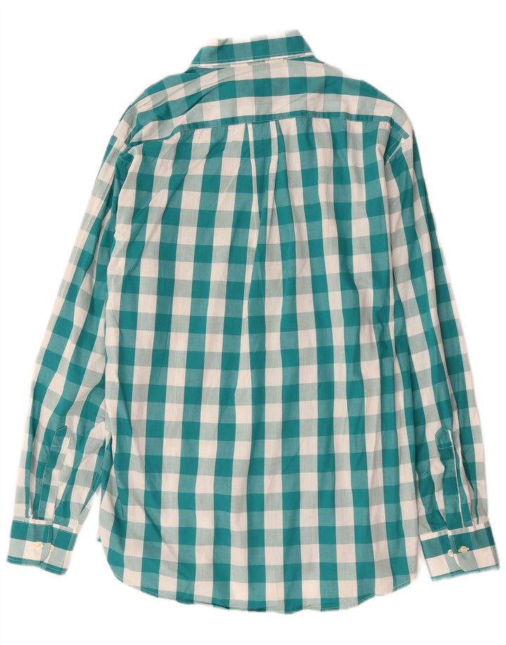 Enara Camicece Herrenhemd aus mittelgrüner Gingham-Baumwolle