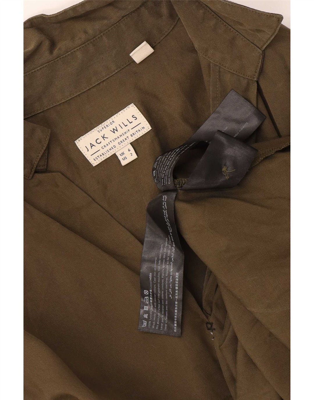 Jack Wills Damen-Pulloverhemd mit 3/4-Ärmeln, übergroß, UK 6, XS, Khaki, Lyocell