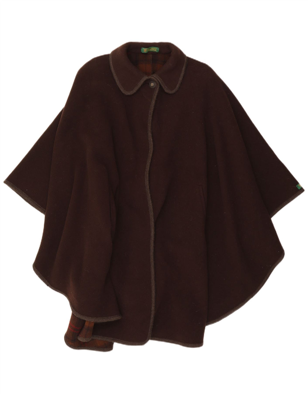 Tyroland Damen Loose Fit Capelet Mantel IT 44 Mittelbraune Wolle