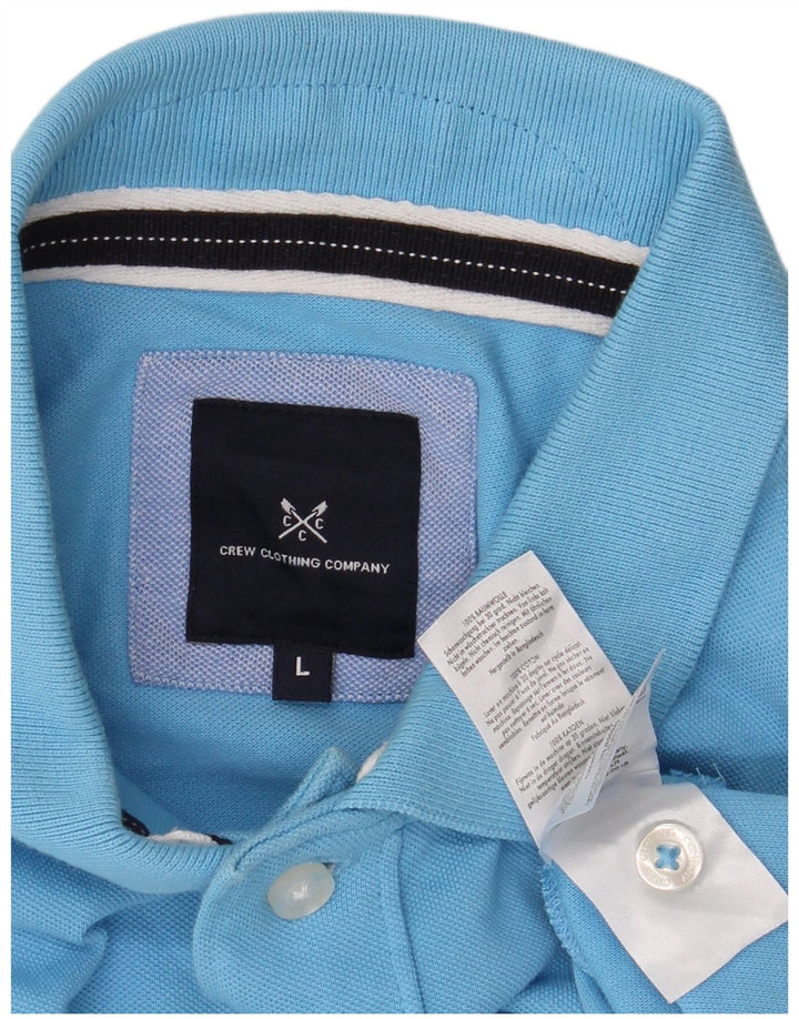 CREW CLOTHING Herren-Poloshirt, groß, blaue Baumwolle