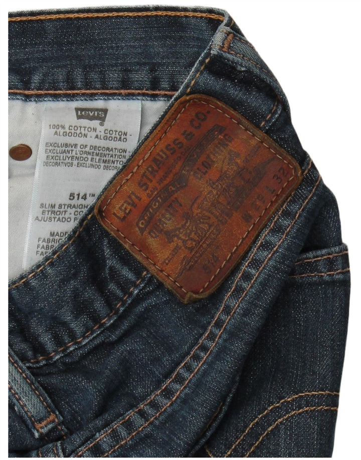 Levi's Herren 514 Straight Slim Jeans W29 L32 Blaue Baumwolle