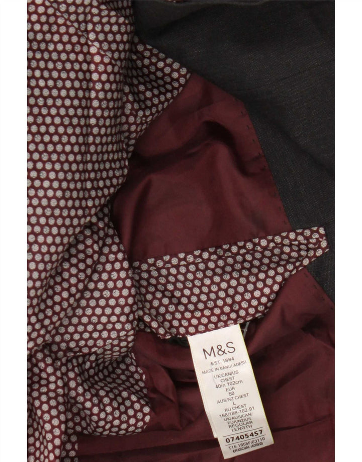 Marks & Spencer Herren-Blazer mit normaler Passform, 2 Knöpfe, Gr. 40, Grau